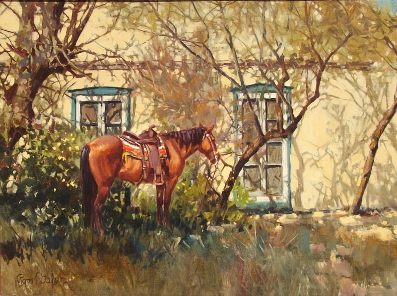 Ross Stefan Untitled Horse Oil On Canvas: (Am. 1934-1999). Untitled. Oil on Canvas. 18" x 24".