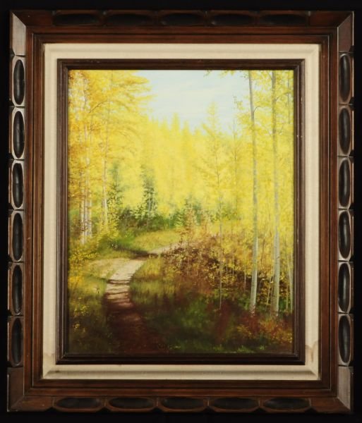 Manuel Garza Oil on Canvas Spring Time Landscape: Manuel Garza Oil on Canvas Spring Time Landscape, dated 1972. Canvas Measures 16" x 20"