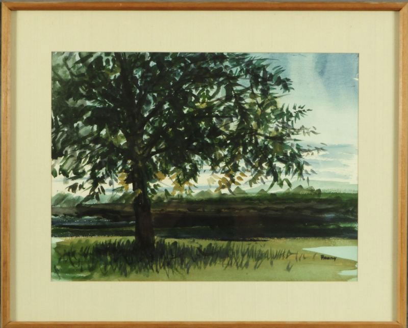 Michael Frary Landscape Watercolor Austin Texas: Frary Landscape Watercolor, Signed on the Bottom Right Hand Side, Measures 23-1/2" x 17-1/2"