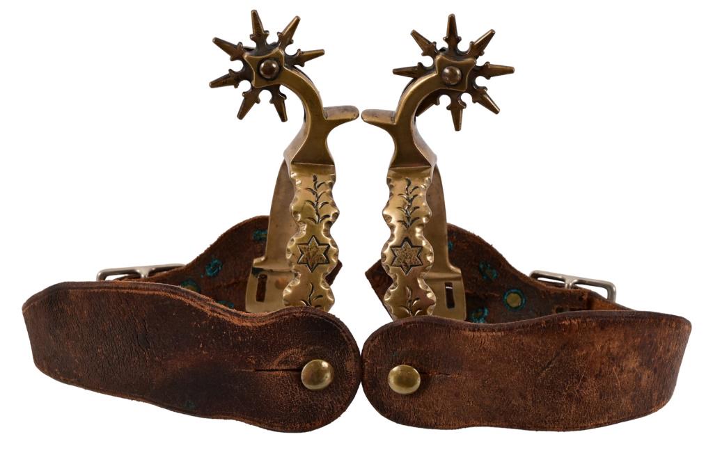 Hercules Bronze Snow Flake Rowel Spurs: Anchor Marked