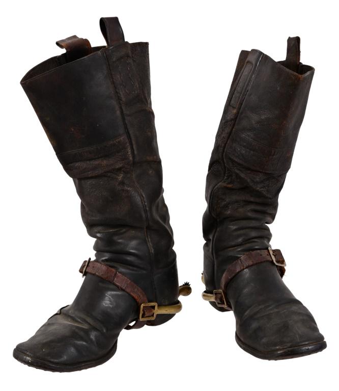 Indian Wars Period Cavalry Boots: With brass period military spurs.