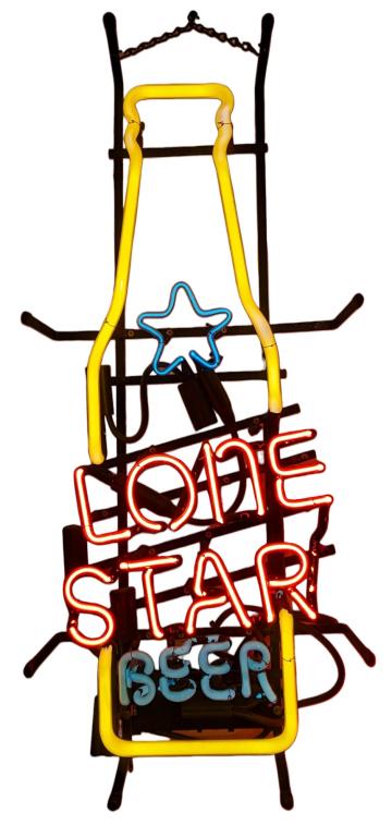 Lone Star Beer Longneck Bottle Neon Sign: Measures 12.5" x 29.5"