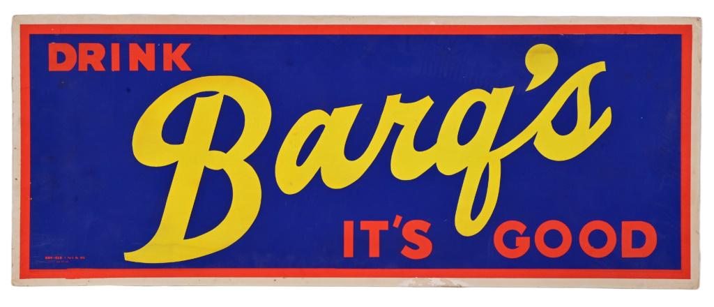 Barq's Root Beer Cardboard Sign: 11" x 28".