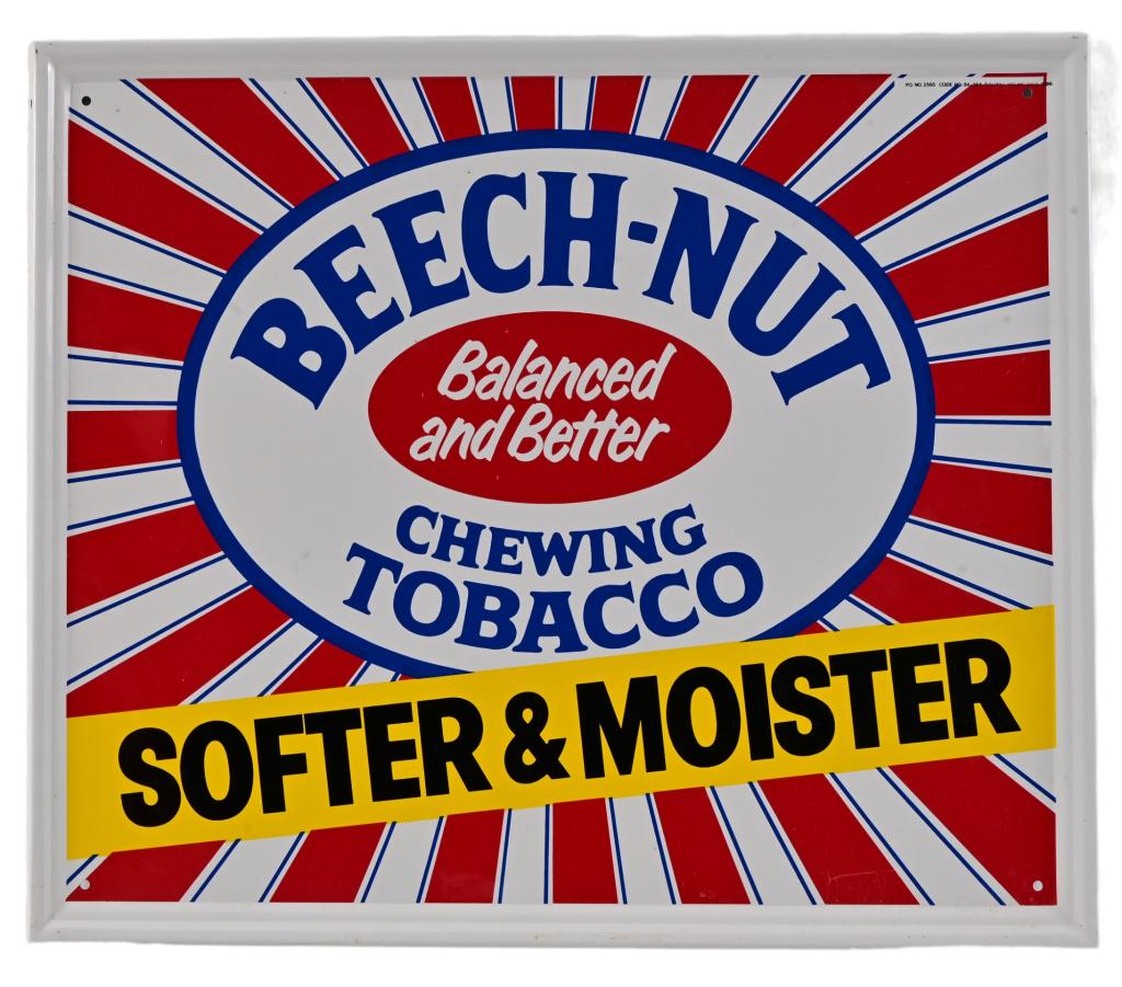 Beech-Nut Chewing Tobacco Sign: 1986 NOS 17.5" x 21.5".
