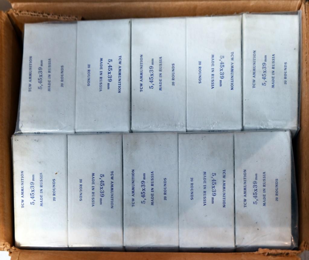 1,000 Rounds Russian TCW 5.45 x 39mm Ammo: 50 boxes of 20 each. Made in Russia. Non Corrosive