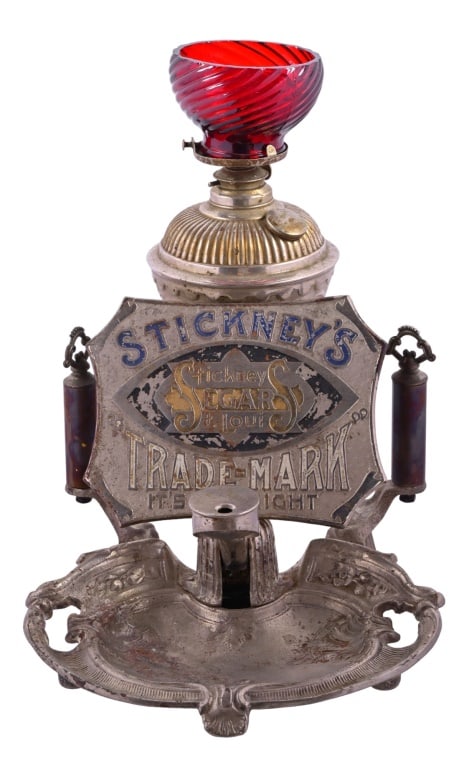 Antique Stickney's Cigar Cutter Advertising Lamp (1 of 6)