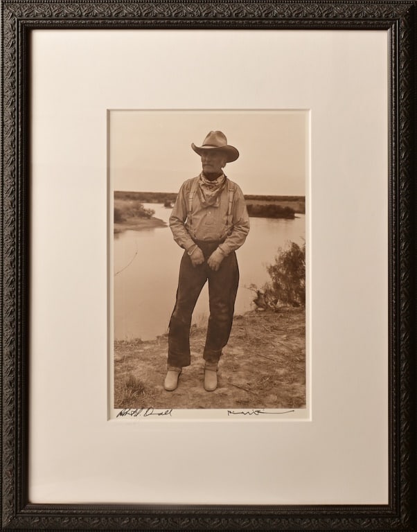 Robert Duvall Signed Lonesome Dove Print: "On The Rio Grande", Signed lower left by Robert Duvall, Bill Wittliff signed lower right. Medium: Archival Pigmented Print Print Size: 17x11 (12.5x8.25) Framed Size: 23x18. Provenance: Bill Wittliff,