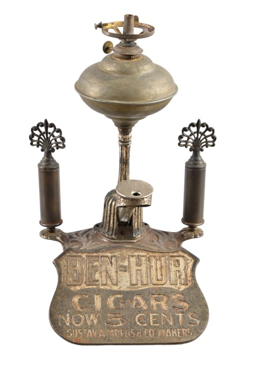 Ben-Hur Cigar Cutter Advertising Lamp (1 of 4)