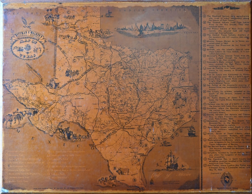 Hoffman & Walker's Map of Texas: Mounted on board.17x22