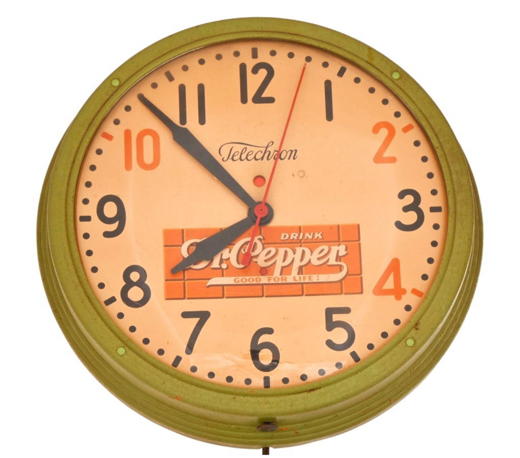 Dr. Pepper Telechron Advertising Clock Auction