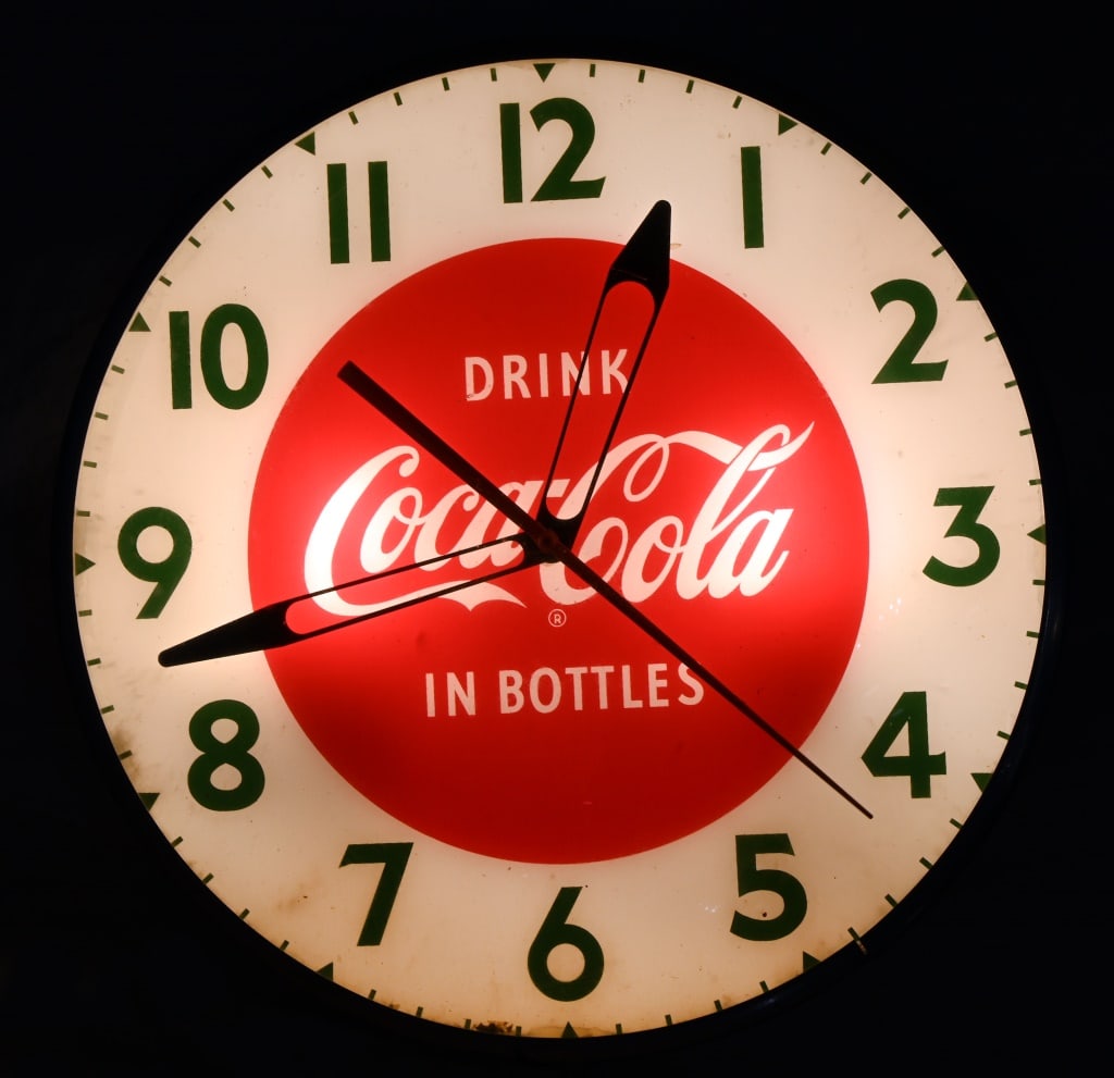 Coca-Cola Advertising Clock: Coca Cola Clock Electric Working 14-1/2