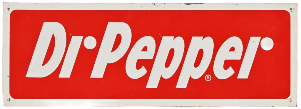 Dr. Pepper Advertising Tin Sign: 7" x 20"