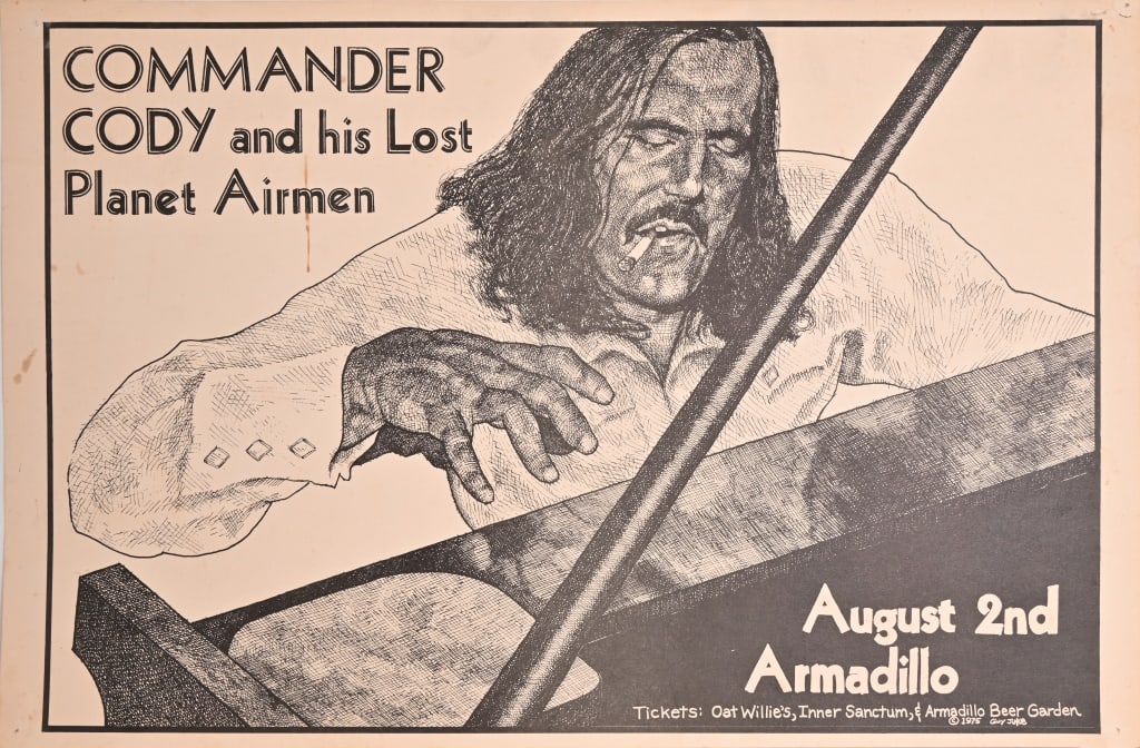 AWHQ Commander Cody Poster- Guy Juke 1975: Commander Cody and his Lost Planet Airmen. Measures 11" x 17".