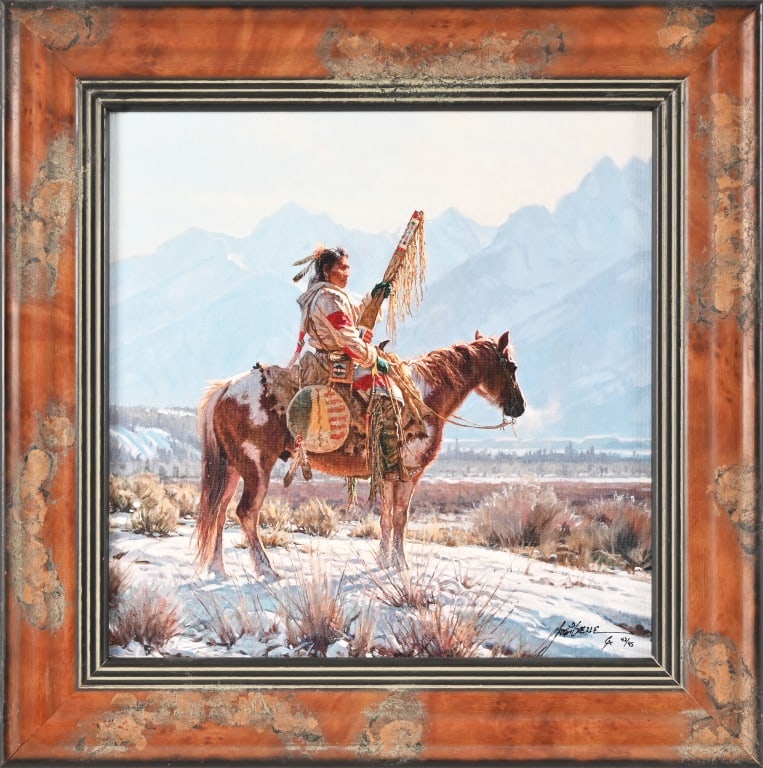 Martin Grelle Signed Limited Edition Giclee Print: Limited edition giclee canvas print 14" x 14", numbered 42/95.