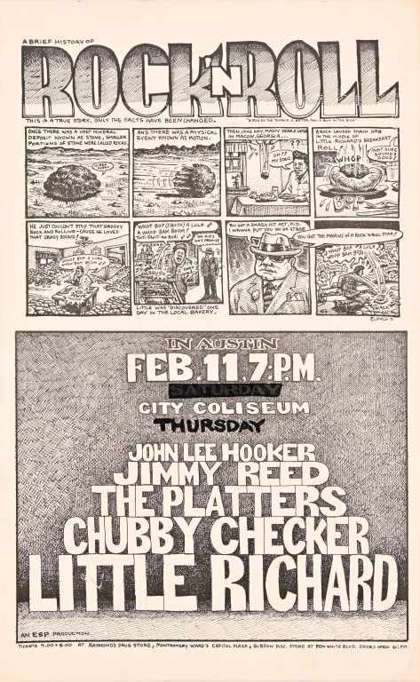 Rock 'N Roll History Handbill by Jim Franklin: 7 x 11.5 original handbill