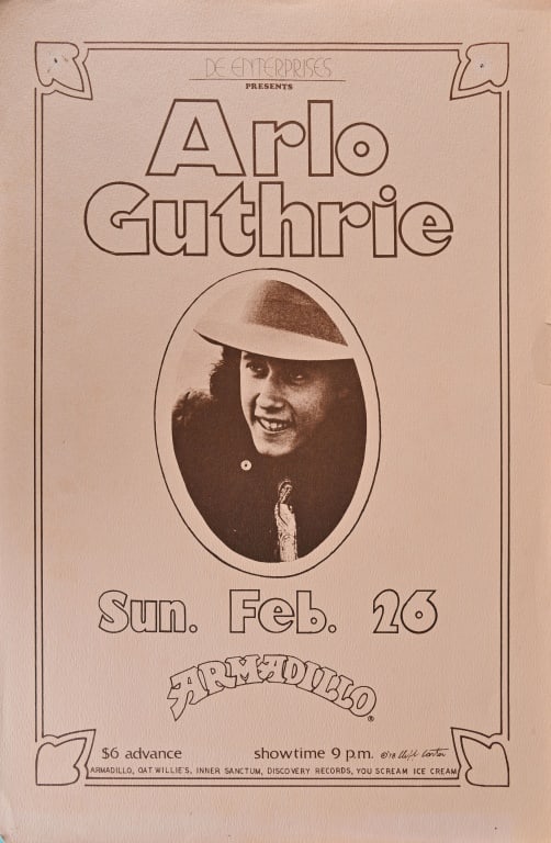Armadillo World HQ Arlo Guthrie Poster- C. Carter (1 of 1)