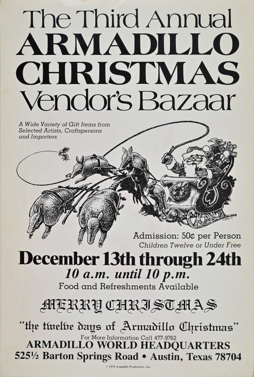 Armadillo World HQ 3rd Christmas Bazaar Poster (1 of 2)