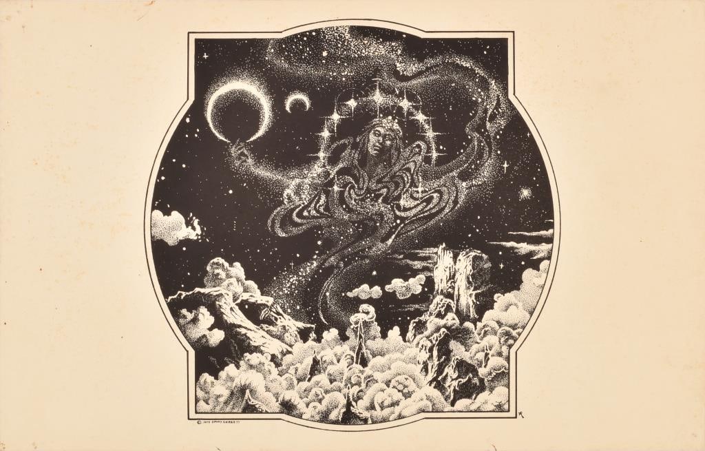 Danny Garrett "Ethereal Drawing" Poster 1974 (1 of 3)