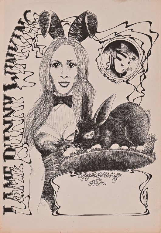 Lame Bunny Winking Poster- Rick Turner 1973 (1 of 3)