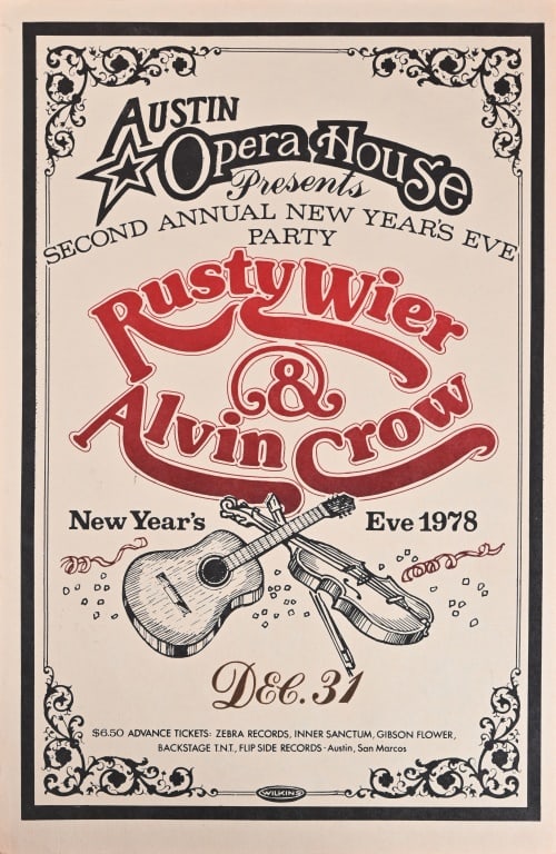 Austin Opera House Rusty Wier Alvin Crow Poster (1 of 1)