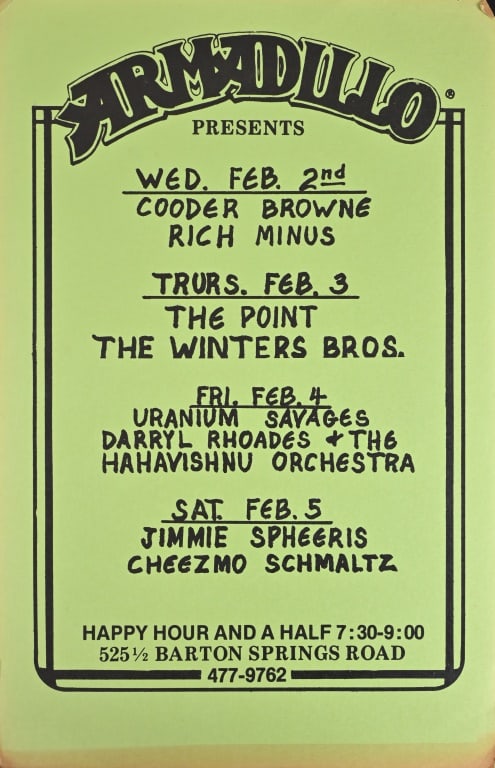 Armadillo World HQ Poster Feb 2-5 Lineup (1 of 1)