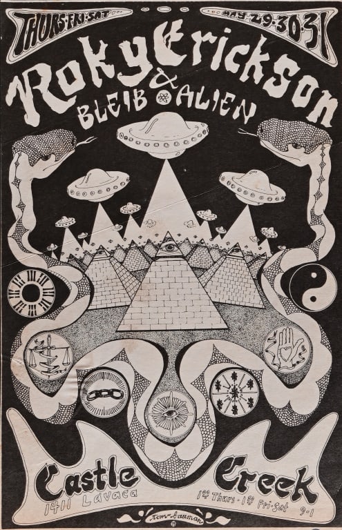 Roky Erickson Castle Creek Handbill by Tom Bauman (1 of 1)