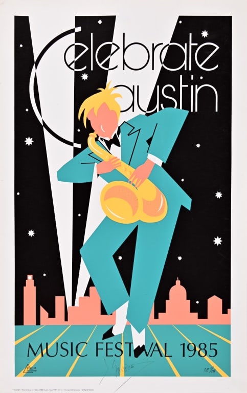 1985 Austin Music Festival Signed LE Poster (1 of 1)