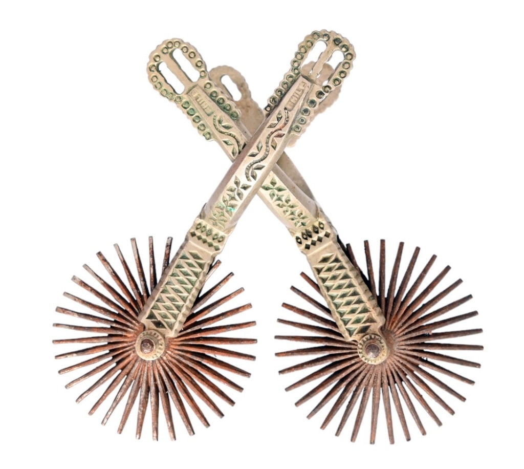 Pair Of Chilean Gaucho Spurs: Marked CHILE on sides.