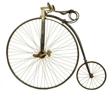 Antique Victor Big Wheel Bicycle Overman Wheel Co.: Victor Junior, Measures 55" long x 22" wide x 48" tall.