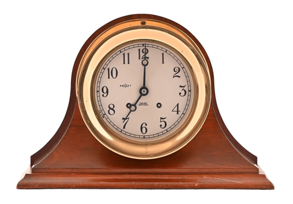 Chelsea Ships Bell Mantel Clock: With instruction booklet for clock care.14" x 9 1/4" x 4",