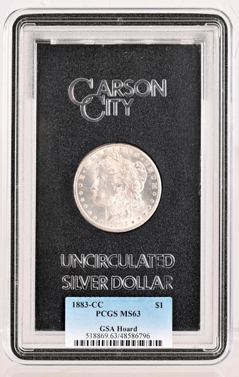 1883-CC Morgan Silver Dollar GSA Slab PCGS MS63: 1883-CC Morgan Silver Dollar GSA Slab PCGS MS63