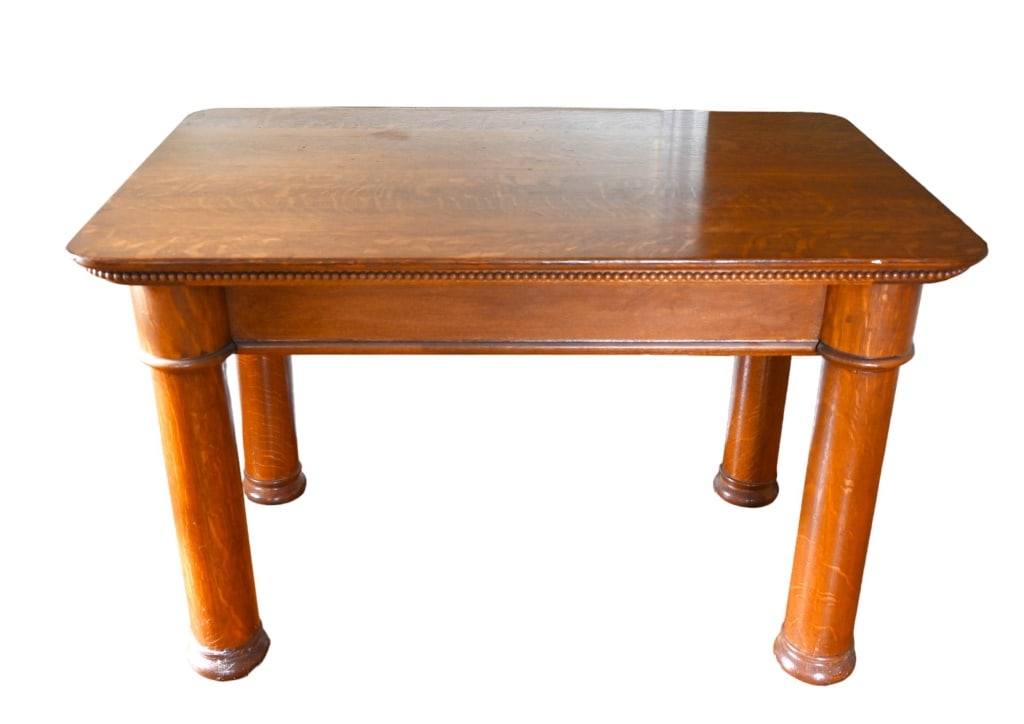 Antique Oak Side Table w/ Drawer: Antique Oak Side Table w/ Drawer