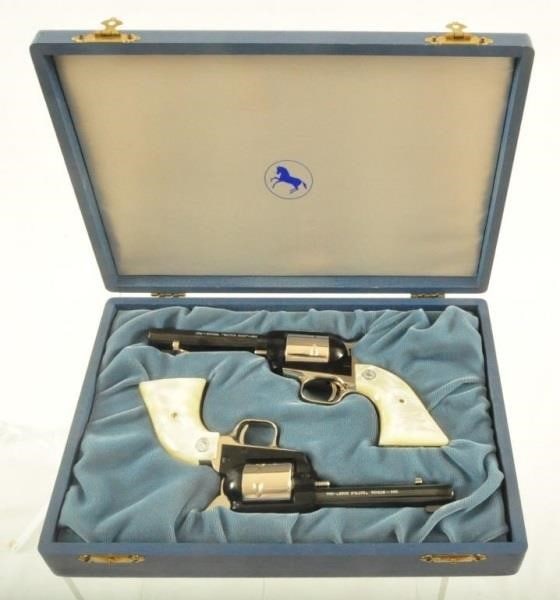 Matching Pair Colt Frontier .22 Pistols: SN 361BB \ 362BB. New, unfired , in original box with Consecutive serial numbers. Made in 1964. Modern.