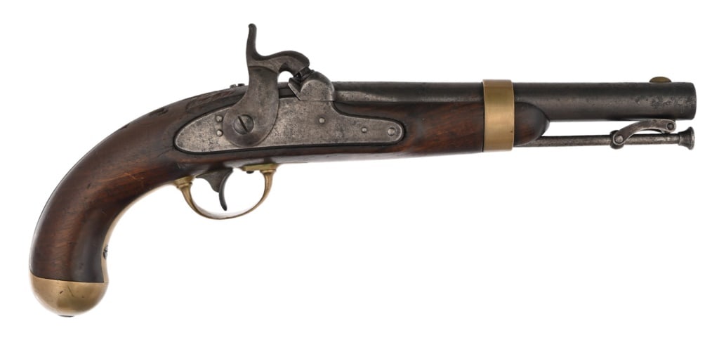 Johnson Antique Percussion Pistol: Model 1853. 8.5" barrel. Working action. Antique.