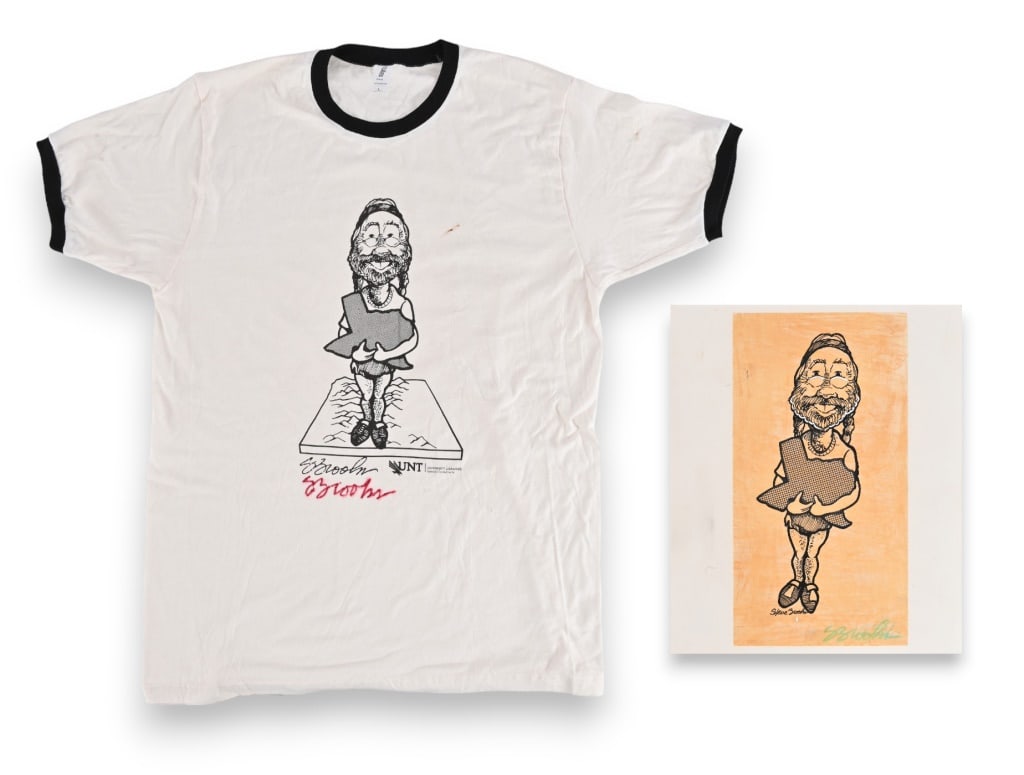 Steve Brooks UNT Collection T-Shirt & Original Art: From the collection of longtime Willie Nelson artist, Steve Brooks.