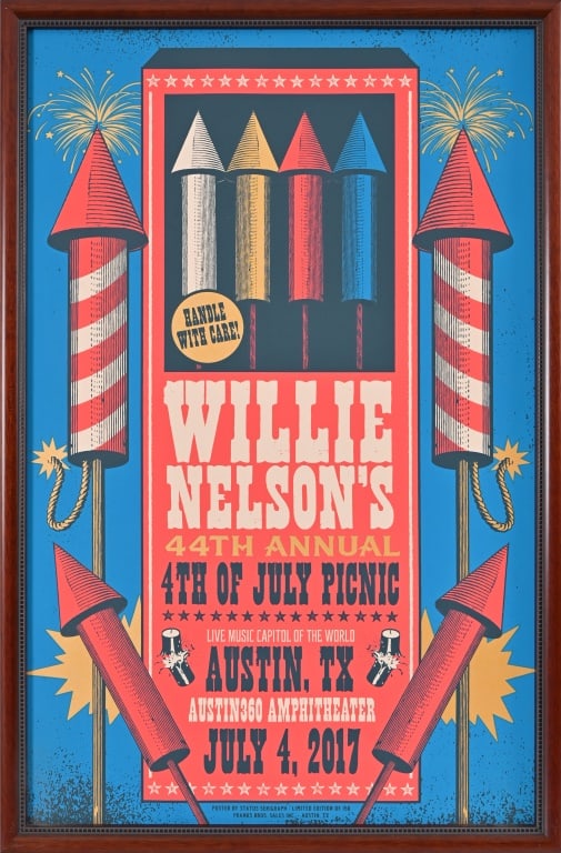 Willie Nelson's 4th of July Picnic Poster 2017: Willie Nelson 4th of July picnic Austin Texas 2017 23x15