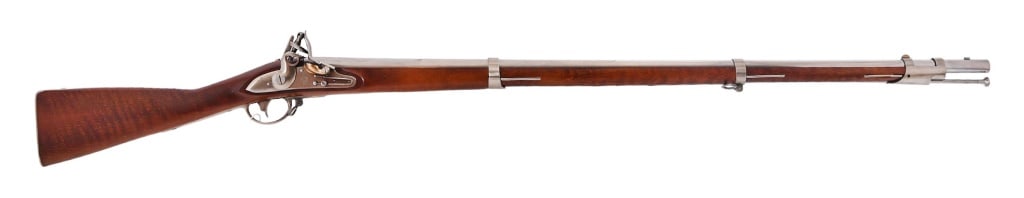 Pedersoli Repro Harper Ferry Flintlock Musket: SN ET02201. Copy of 1816 Musket, .69 cal. As new in box. 41.75" barrel. Black Powder.