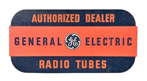 General Electric Radio Tubes Dealer Sign