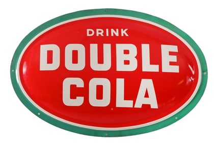 Double Cola Bubble Tin Advertising Sign