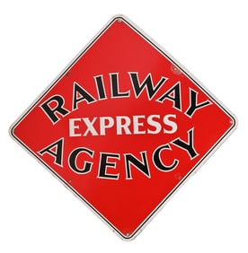 Railway Express Agency Porcelain Advertising Sign