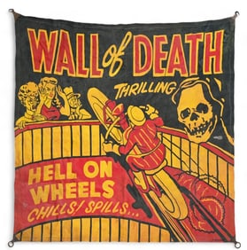 Wall Of Death Vintage Custom Motorcycle Banner