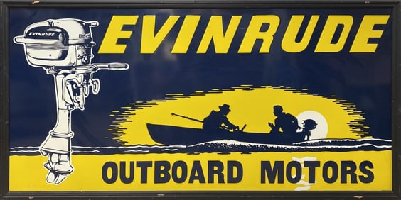 Evinrude Original Embossed Metal Sign 4x8