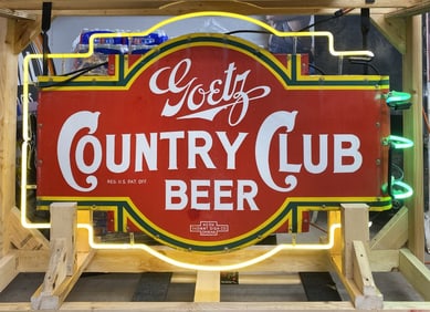 Goetz Country Club Beer Porcelain & Neon Sign