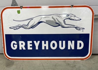 Greyhound Bus Porcelain Sign