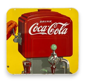 Coca Cola Dispenser Porcelain Sign