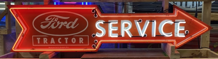 Ford Service Red Tractor Neon Sign