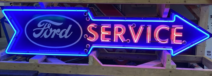 Ford Service Arrow Reproduction Double Sided Neon