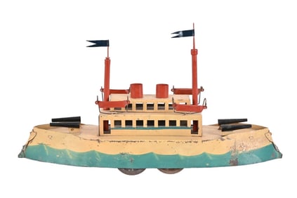 Antique Tin Toy Battleship