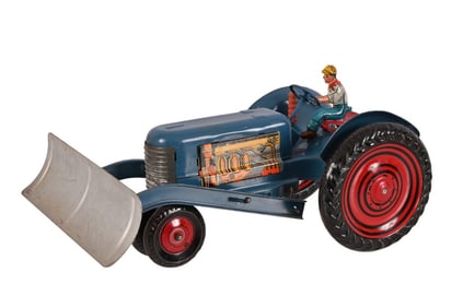 Vintage Louis Marx Pressed Steel Tractor And Plow