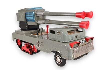 Linemar Toy Navy Air Defense Pom Pom Truck